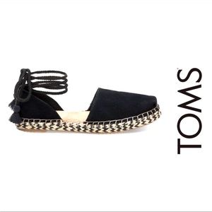 Black and Tan Toms Katalina Espadrille Sz 10